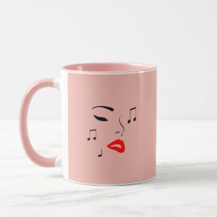 Female Music Face Tasse