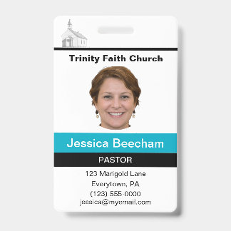 Female Pastor Custom Badge Ausweis