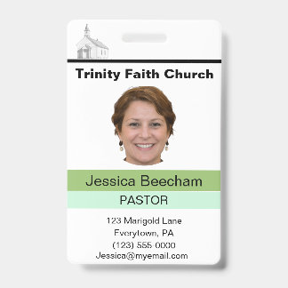 Female Pastor Custom ID Badge Ausweis