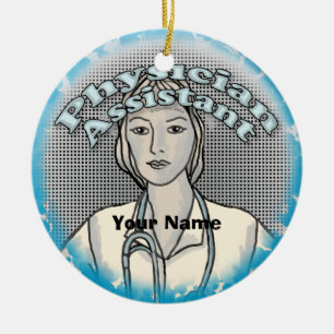 Female Physician Assistant custom name ornament