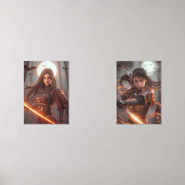 Female Samurai Warrior No.2 – Halloween Edition  Bilderwand Sets (Vorderseite)