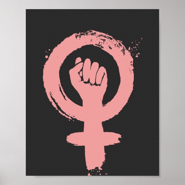 Female Sign Feminist Feminist Sozialjustiz Poster (Vorne)