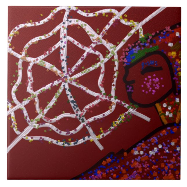 Female Spider Pharaoh Ceramic Tile Fliese (Vorderseite)