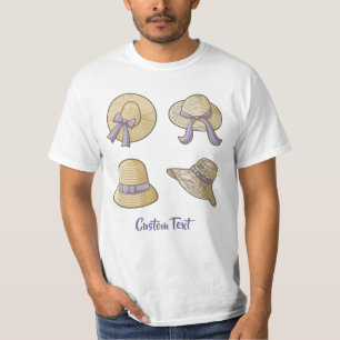 Female Summer Hats Beige T-Shirt