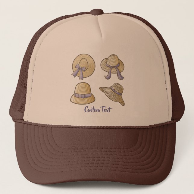 Female Summer Hats Beige Truckerkappe (Vorderseite)