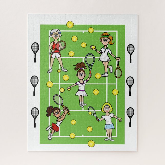 Female Tennis Gals Puzzle Fun (Vertikal)