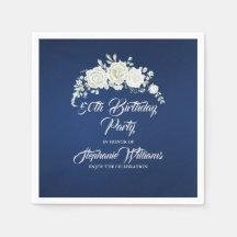 Female Vintage White Rose Border 50th Birthday