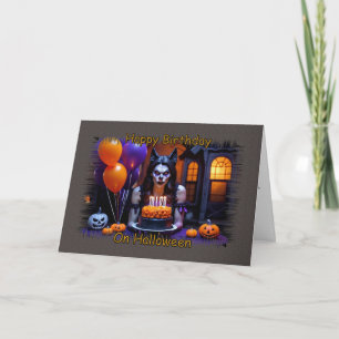 Female Werewolf Geburtstag zu Halloween Karte