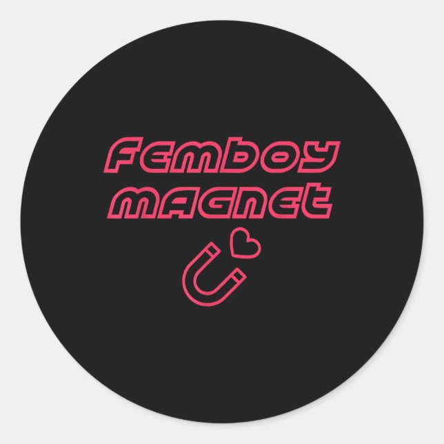 Femboy Magnet Design Runder Aufkleber (Vorderseite)