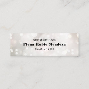 Femine White Bokeh Pearl Abschluss Name Beilage Mini Visitenkarte