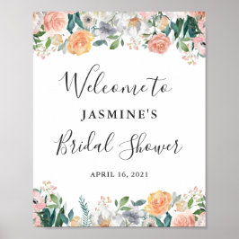 Feminée Garden Rose Blumenstrauß Brautparty Zeiche Poster