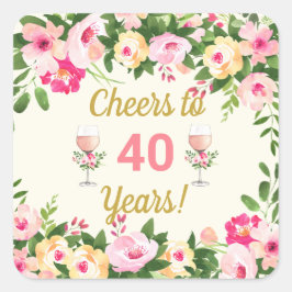 Feminin Cheers Birthday Favor Tag Stickers