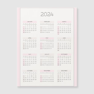 Feminine 2024Jährlicher Kalender-Planer Magnetkart Magnetkarte