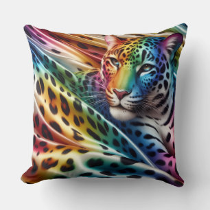 Feminine Akzente   Regenbogen-Leopardenprint Kissen