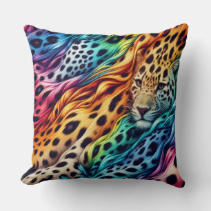Feminine Akzente Regenbogen-Leopardenprint Kissen