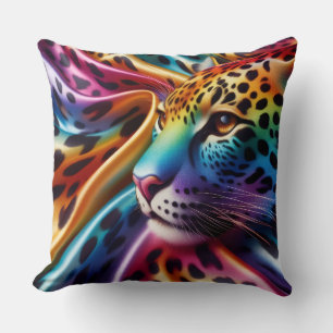 Feminine Akzente Regenbogen-Leopardenprint Kissen