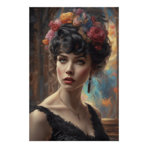Feminine Apparel Portrait Zeitlose künstlerische A Poster
