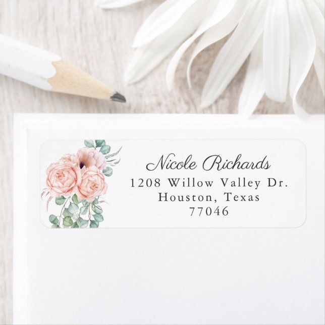 Feminine Aquarellfarben Blütenrosa und Beige (Insitu)