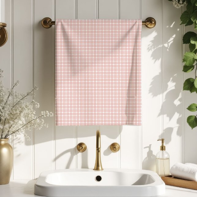 Feminine Bath Towel Rose Gold Plaid for Mom Badhandtuch Set (Feminine Bath Towel Rose Gold Plaid for Mom)