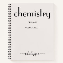Feminine Beige Black Personalisiert Chemist-Notebo Notizbuch