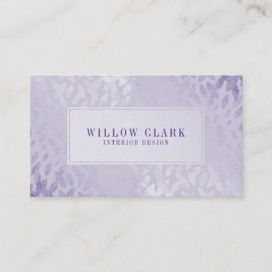Feminine Blassviolet Gold Willow Tree Leaf Muster Visitenkarte