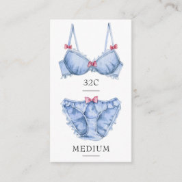 Feminine Blue Lingerie Size Insert Card