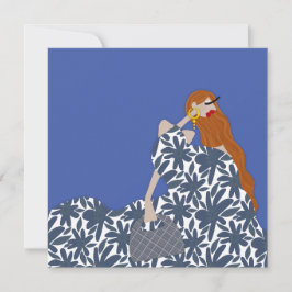 Feminine Blumengarten Party Mode Illustration Einladung