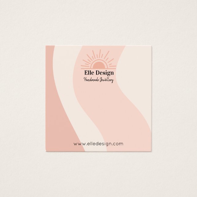 Feminine Blush Pink Boho Sun Earring Display Card (Vorderseite)