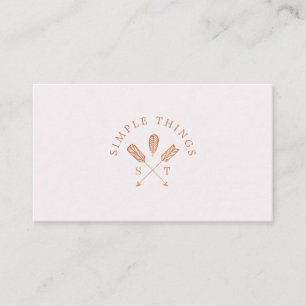 Feminine Bohemisch Boho Arrow Wappen und Monogramm Visitenkarte