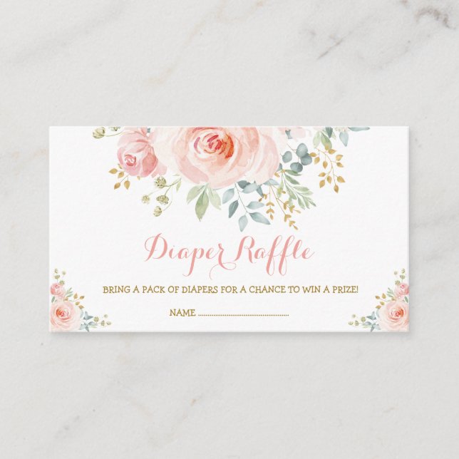 Feminine Boho Blush Blush Pink Roses Baby Dusche Begleitkarte (Vorderseite)