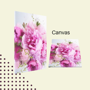 Feminine Bouquet Pink Peonies Floral Leinwanddruck