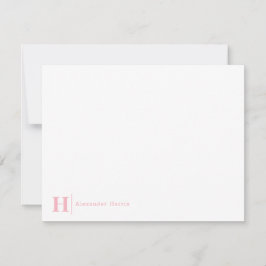 Feminine Business Monogram Line Blush Light Pink Mitteilungskarte