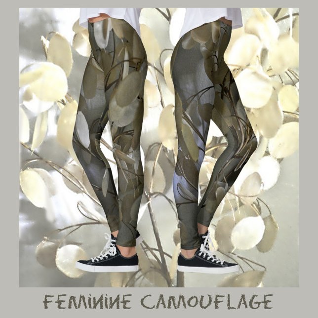 Feminine Camouflage Grau und Grün Leggings (Von Creator hochgeladen)