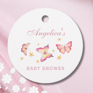 Feminine Dusty Pink Butterfly Baby Girl Dusche Geschenkanhänger