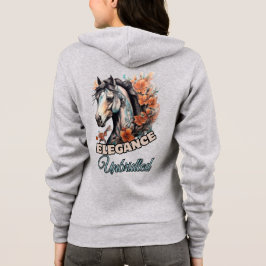 Feminine Elegance: Pferd mit floraler Nekklace Hoodie