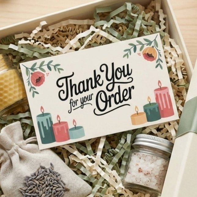 Feminine Elegant Small Business Thank You Visitenkarte (Von Creator hochgeladen)