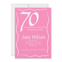 Feminine Elegante Pink Schriftzug 70. Geburtstag 