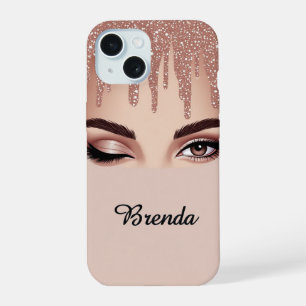 Feminine Eye Rose Gold Drip ✨ Glam Glitter Luxus iPhone 15 Hülle