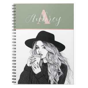 Feminine Fashionista Journal personalisieren Notizblock