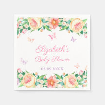 Feminine Floral Butterfly Garden Pastel Geburtstag