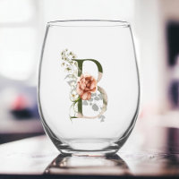 Feminine Floral Monogramm der Buchstabe B