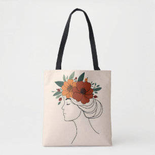 Feminine Floraltasche – Blumenillustration