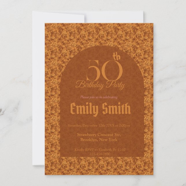 Feminine Gardenias Floral First Birthday Gift Einladung (Vorderseite)