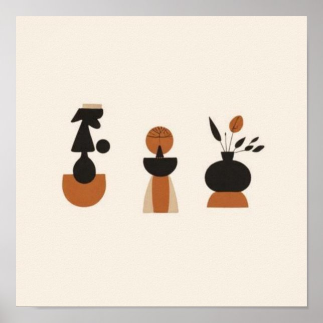 Feminine Geometric Line Art Set IX Poster (Vorne)