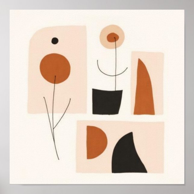 Feminine Geometric Line Art Set V Poster (Vorne)