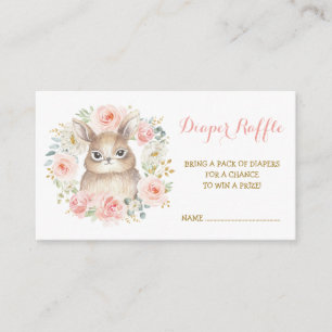 Feminine Girl Bunny Blush Bloral Diaper Raffel Begleitkarte