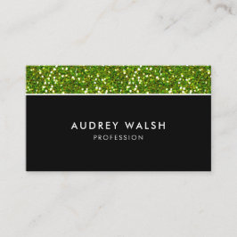 Feminine Glam Green Glitzer Luxus beruflich Visitenkarte