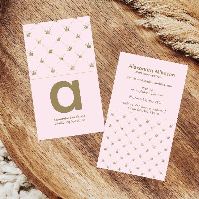 Feminine Gold Crown Chic Visitenkarte (Von Creator hochgeladen)