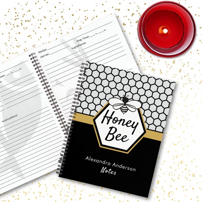 Feminine Honey Bee Apiary Honeycomb Black Yellow Notizbuch (Feminine Honey Bee Apiary Honeycomb Black Yellow Notebook)