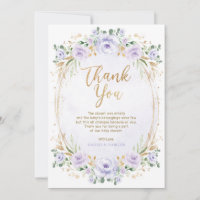 Feminine Lavender Gold Floral Baby Girl Dusche